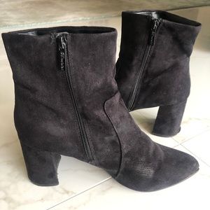 Black Suede Booties Size 9